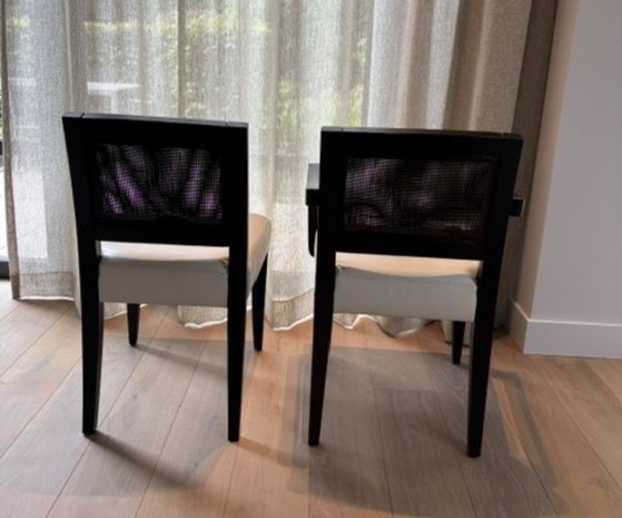 Luxury Meridiani dining table with 8 matching chairs – Dining set, Wood (photo 2 of 5)