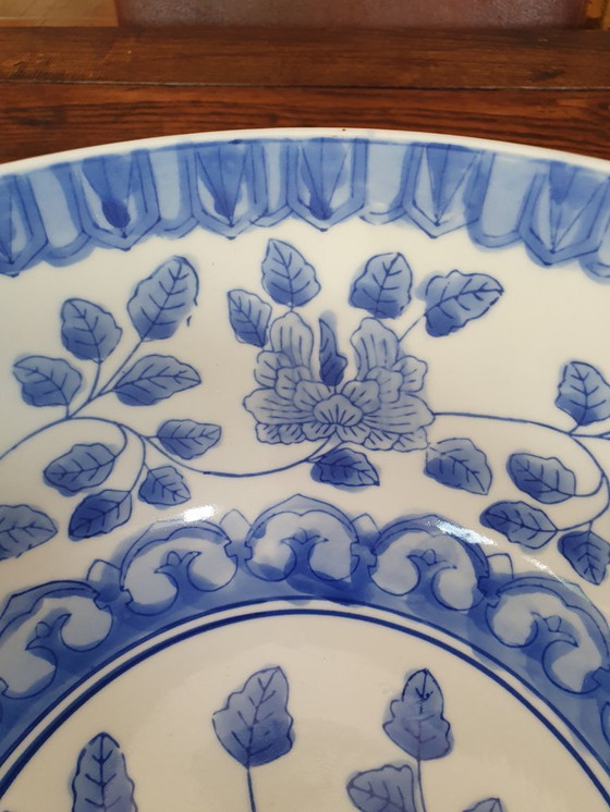 Image 1 of Magnifique bol ancien bleu et blanc, peint à la main
