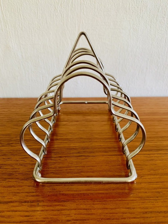 Image 1 of Porta toast Art Déco, placcato argento, per 6 fette, anni '30