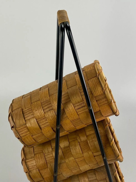 Image 1 of Portabottiglie anni &#39;50 e &#39;60, utensilio, tavolo a forma di rene di metà secolo, design anni &#39;50