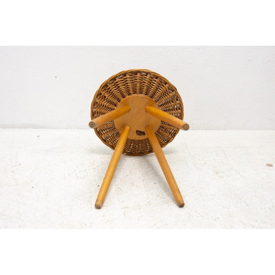 Image 1 of Mid century rattan stool by Jan Kalous for Úluv, Czechoslovakia 1960s