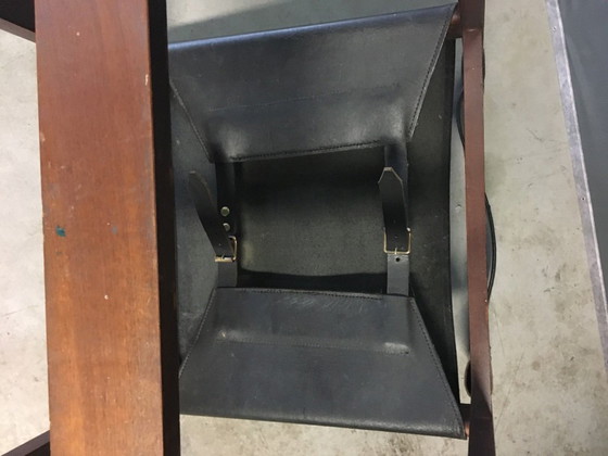 Image 1 of SET VON 6 GUNTHER HOFFSTEAD LEATHER, ROSEWOOD CHAIRS FOR UNIFLEX 1960's.