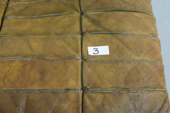 Image 1 of Sofá modular De Sede DS11 de cuero con parches verde oliva, diseño de mediados de siglo, 6 elementos. Suiza, años 70.