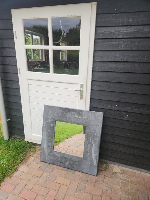 Miroir en acier recouvert de plomb 90x90 cm – spiegels, Glass, Metal (photo 2 of 8)
