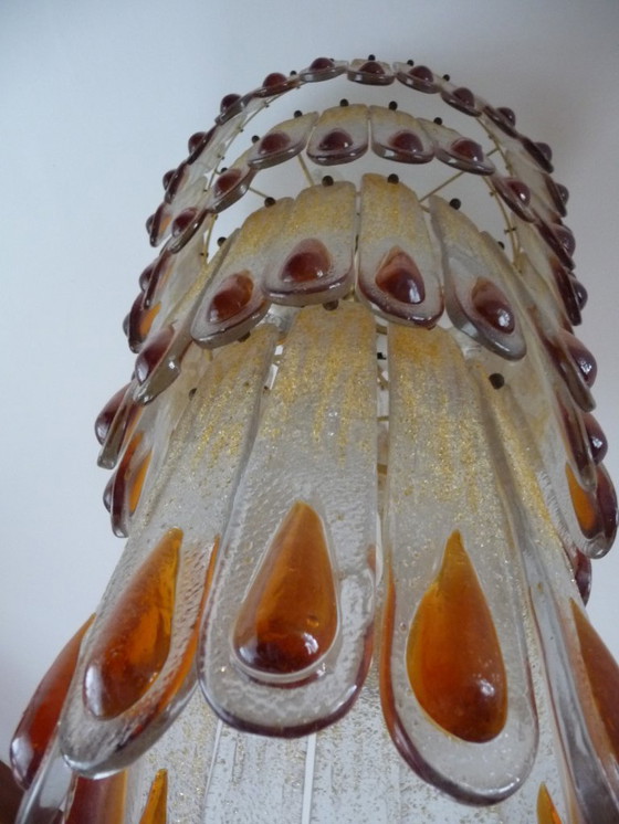 Image 1 of Lampadario in vetro su misura vintage (1980') in vendita