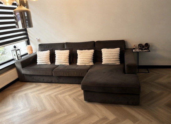Canapé d'angle en velours anthracite. – Canapés 3 places, Other (photo 2 of 5)