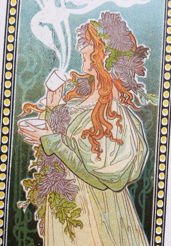 Image 1 of Henri Privat-Livemont - Litografía original de mini póster de Van Houten Cocoa