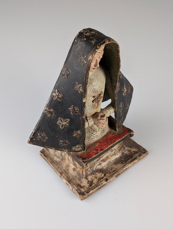 Image 1 of Polychrome Terracotta Mater Dolorosa Sculpture, 18th Century