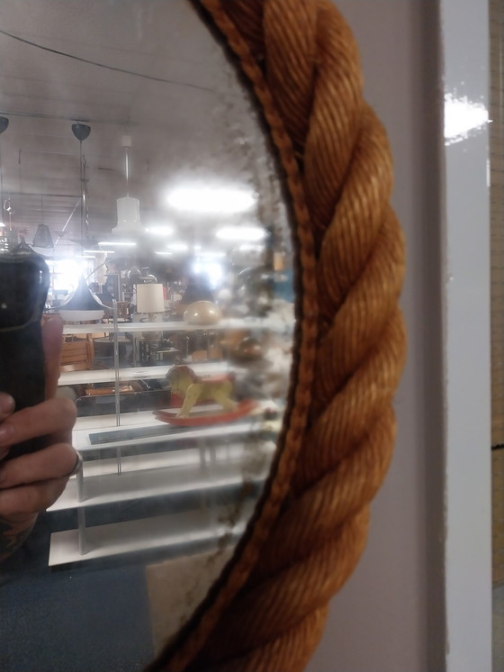 Image 1 of 1 x Adoux Minet round rope mirror. 47cm diameter, 1950s