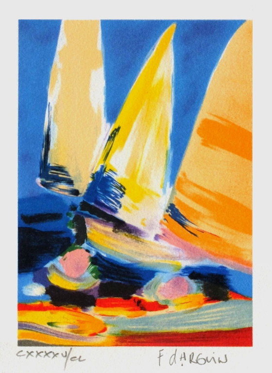 Image 1 of François D'ARGUIN Petite suite : régate V Signed lithograph 1994