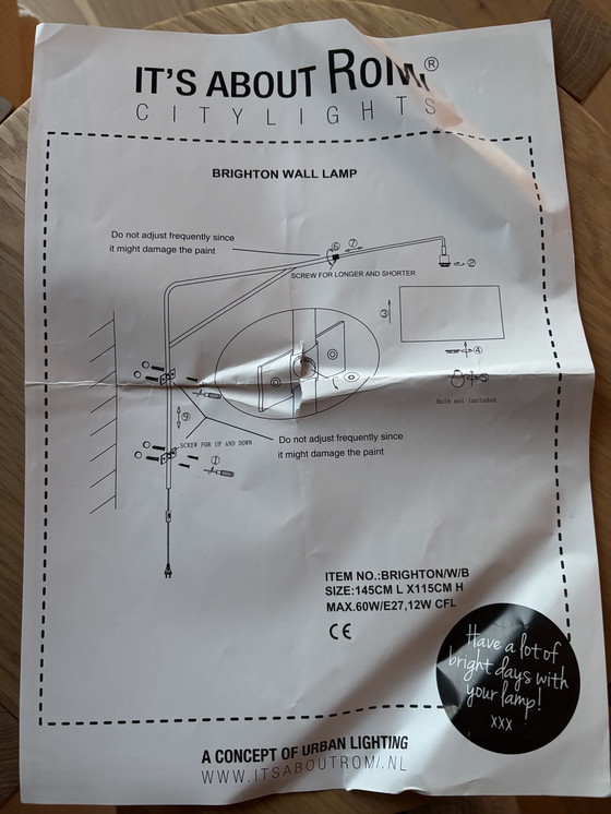 Image 1 of It's About Romi lampada da parete Brighton nera