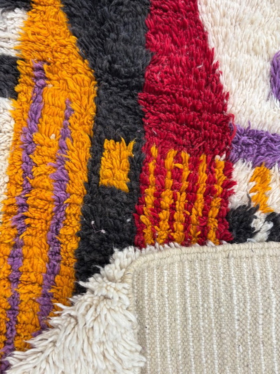 Image 1 of Moroccan Rug Handmade Wool Rug Beni Mrirt Berber Rug Abstract Modern Rug Luxury Designer Rug Artistic Statement Rug