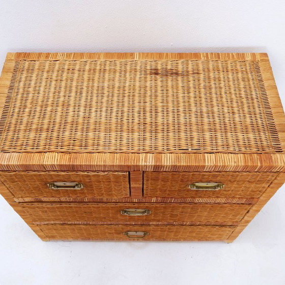 Image 1 of Vintage rieten ladekast - jaren 1960