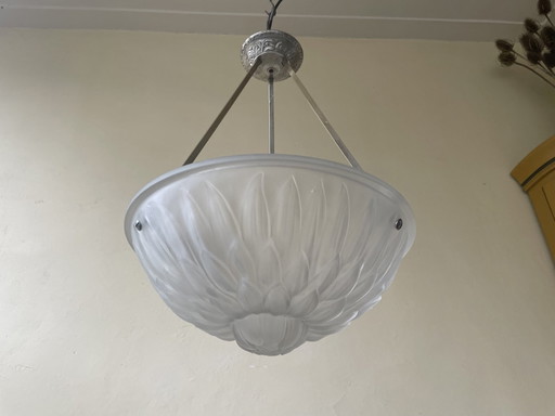 Lampe pendante Lampe à écailles Art Déco 1930s French