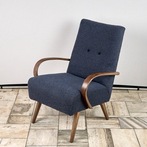 Sillón vintage diseñado por Jindrich Halabala, década de 1950, Checoslovaquia.