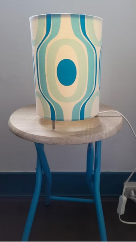 Image 1 of Vintage fabric design lamp 22 cm blue/white