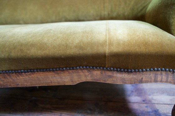 Image 1 of Divano a tre posti in velluto Luigi Filippo, Francia, XIX secolo