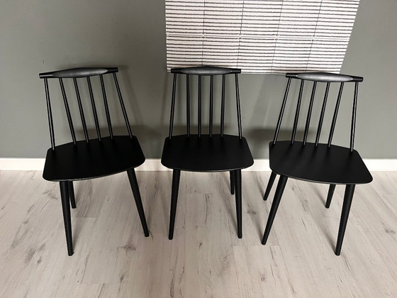 Image 1 of 3 chaises de salle à manger HAY J77 noires