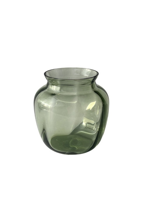 Niederländisches Design - A.D. Copier Optics Vase Grün (Glasfabrik Leerdam)