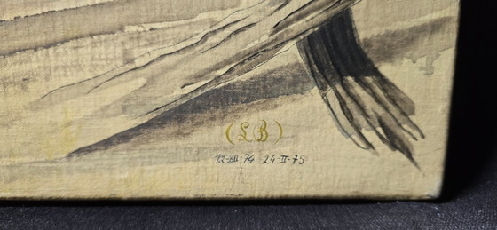 Image 1 of Óleo sobre lienzo con monograma SB, fechado en 1974/75.