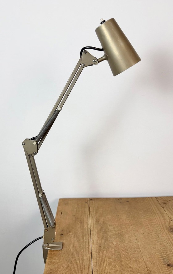 Vintage Brown Adjustable Architect Table Lamp, 1960s – Iron, Metal (photo 14 of 23)
