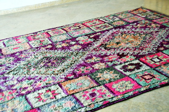 Image 1 of Vintage Paarse Boujaad Marokkaanse deken - 305 x 190 cm