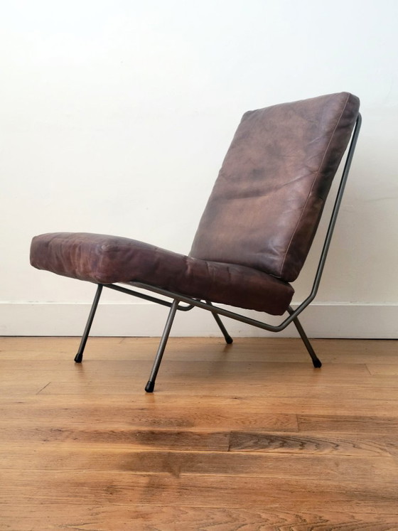 Koene Oberman fauteuil voor Gelderland in leer en staal, Nederland, jaren ’50 – Leather, Metal (photo 4 of 9)