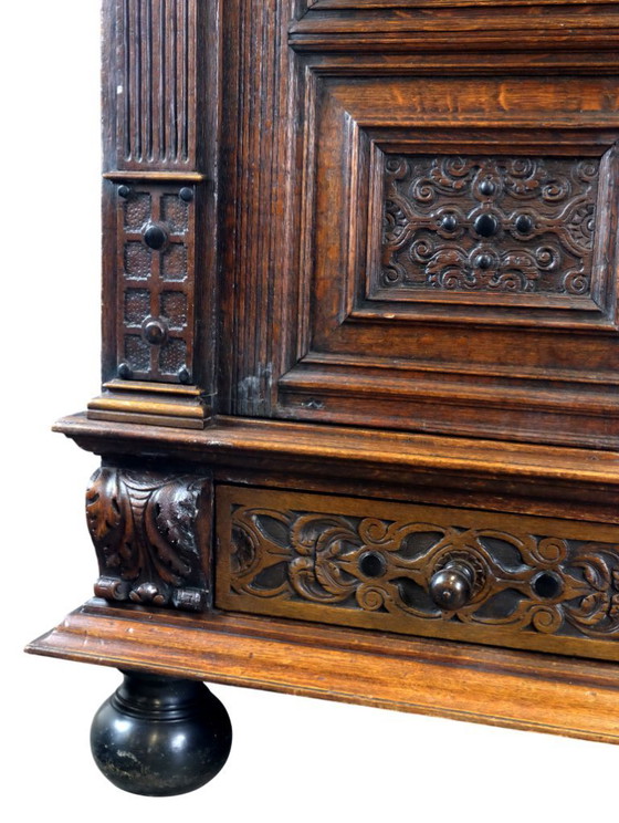 Image 1 of 17th century Dutch pilaster cabinet.