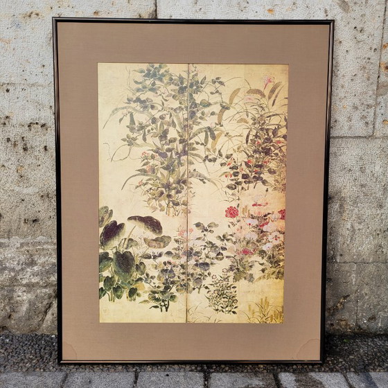 Image 1 of Afdruk op papier, fragment van “Zomer- en herfstbloemen”, Tawaraya Sōtatsu, Rimpa-school, jaren 90 - Japan