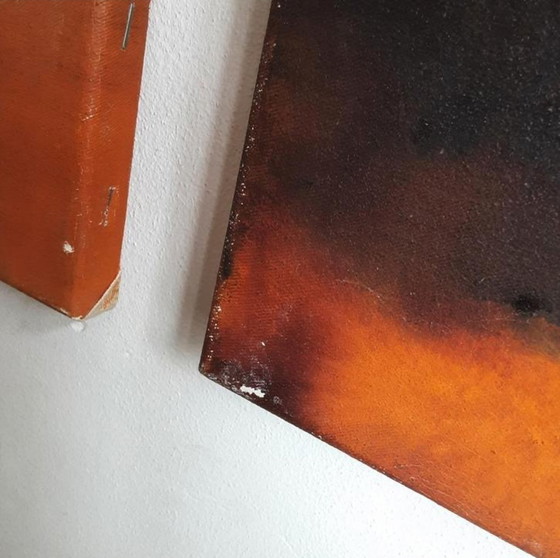 Image 1 of Dário Bosa abstract 2 Luik (arancione/rosso) firmato / tela (artista brasiliano)