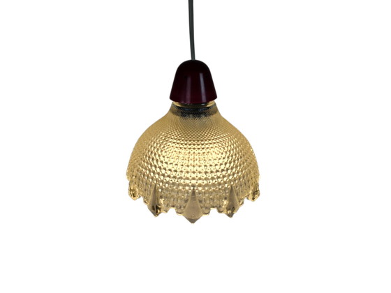 Image 1 of Erco Leuchten - Germany - pendant lamp - holophane style - Space Age - crystal - 70's