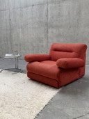 2x COR “CONCHA” JO OTTERPOHL LOUNGE CHAIR ORANGE RED FABRIC 1960s