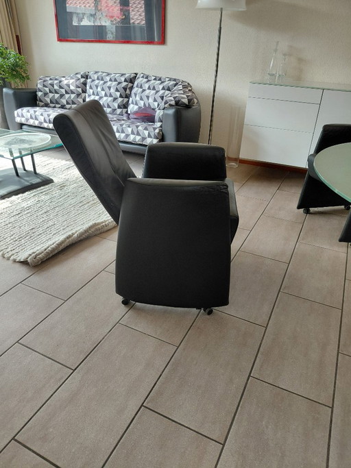 4 sillas de comedor Leolux Columna con respaldos ajustables – eetkamerstoelen, Leather (photo 2 of 7)