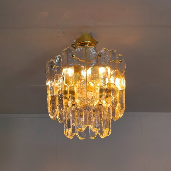 Image 1 of Kalmar Franken Palazzo Deckenleuchte aus Eisglas, 70er Jahre, Mid-Century
