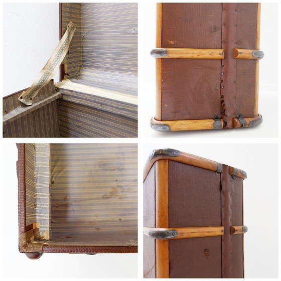 Image 1 of Baule-valigia vintage in tela e legno, anni '20