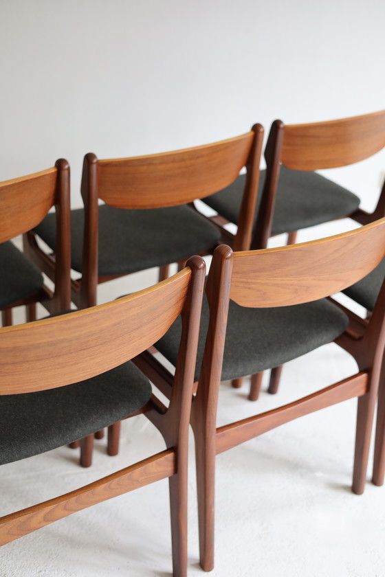 Image 1 of Set di 6 sedie da pranzo, Erik Buch, anni '50/'60