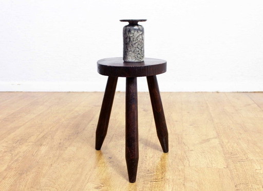 Tabouret ancien en hêtre massif