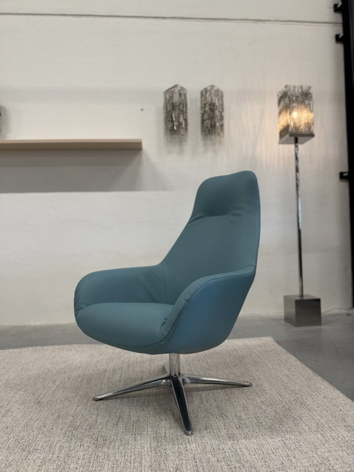 Pode Spot Two Sillón giratorio cuero azul