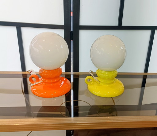 2 lampes de table, lampes de chevet, Allemagne, style vintage années 1960, époque spatiale