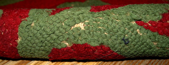 Image 1 of Handgemaakt antiek Amerikaans gehaakt tapijt 88 cm x 152 cm (2,9' x 5') jaren 1920 - 1B182