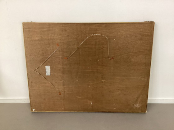 Image 1 of Miroir à facettes Deknudt doré avec bords fumés