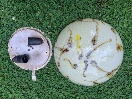 Image 1 of Vintage XXL marbled ceiling lamp ceiling light Gispen