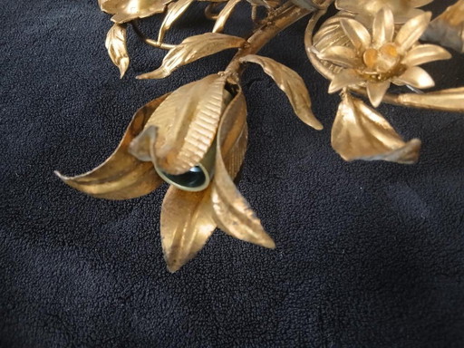 Lámpara de techo, araña, metal chapado en oro, Italia, estilo Hans Kogl