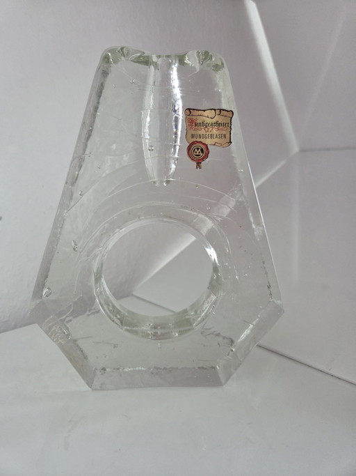 Vintage Marsberger Glaswerke Ritzenhoff Blokvaas / Solifleur – Groot (19,5 cm)