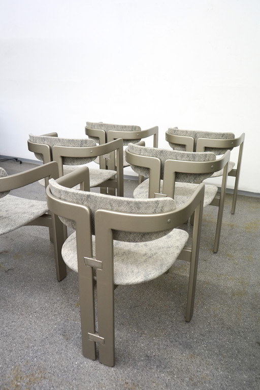 Set van 6 Pamplona Stühlen - Augusto Savini voor Pozzi, Italië jaren 70