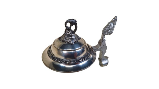 Image 1 of Vintage kristallen bierpul met tinnen deksel – adelaar decor – Duitsland stijl