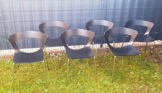 Image 1 of 6x Scandinavian Stackable Dining Chairs By Susanne Gronlund