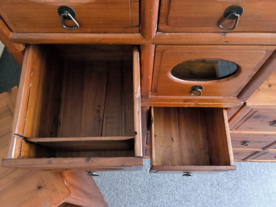 Image 1 of Japanse houten (voorraad)  kast, 6 delig