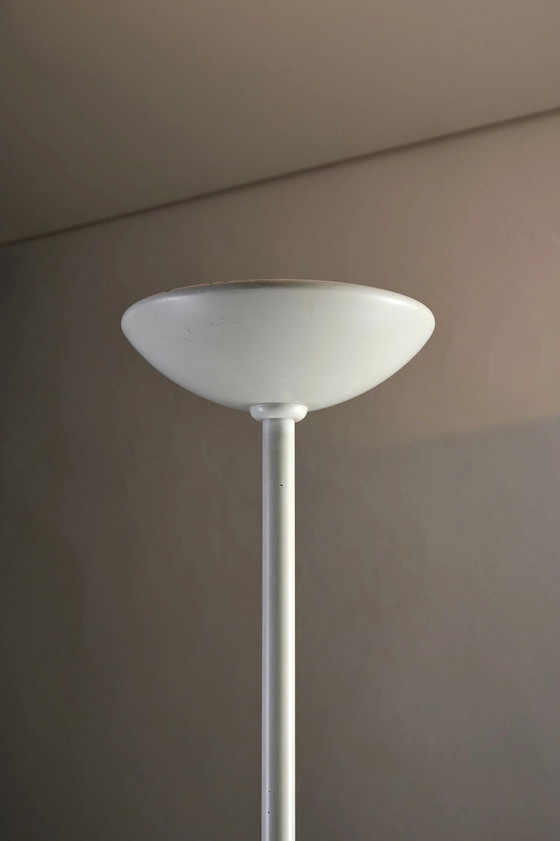 Metalarte Halogen Uplighter Stehleuchte, Spanien, 1980er Jahre, Stehleuchten, Metall, Weiß (Foto 2 von 5)