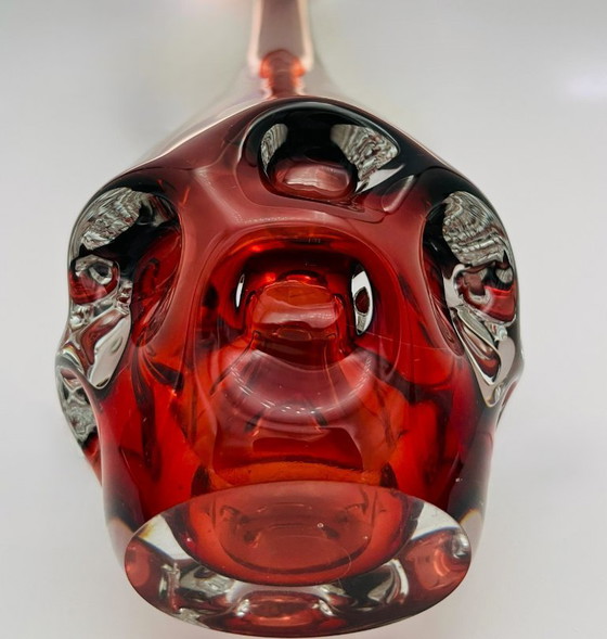 Image 1 of Retro sueco- Börne augustsson- Jarrón con huella digital - alto- rojo